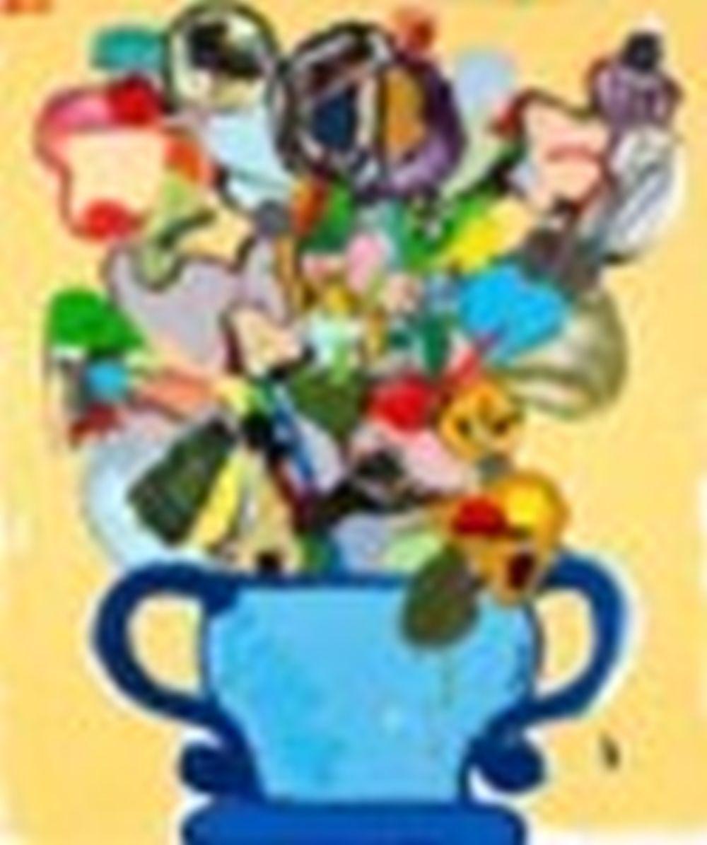 Eddie Martinez (B. 1977) Untitled (Flower Pot with Yellow Background) oil, comparable sale