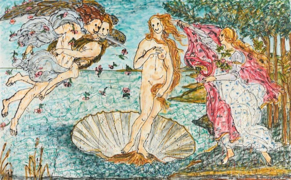 MADSAKI comparable auction result: madsaki b 1974 birth of venus ii acrylic paint aerosol on canvas 172 5