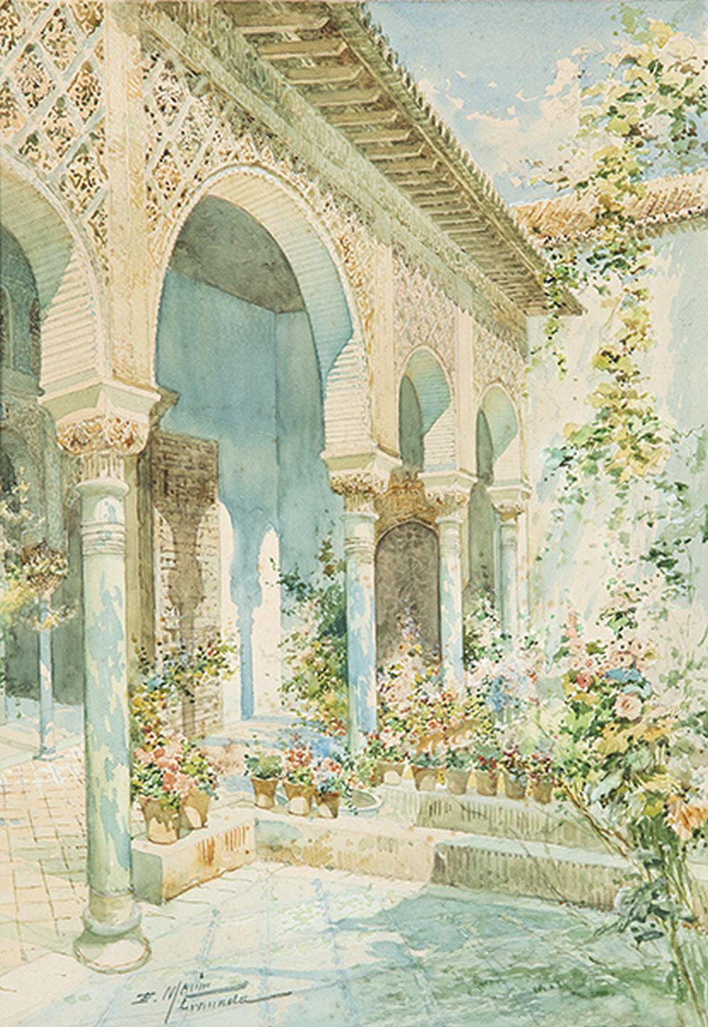 Enrique Marín Higuero comparable auction result: enrique mar n higuero interior of the alhambra