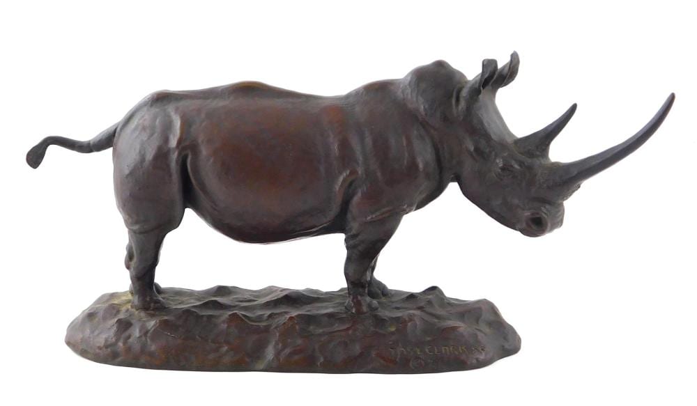 james lippitt clark 1883 1969 rhinoceros 1956 bronze sculpture signed and dated jasl clark 56 27 on base near front ri · Winter Associates, Inc. · 2022-05-23 James Lippitt Clark comparable auction result: james lippitt clark 1883 1969 rhinoceros 1956 bronze sculpture signed and dated jasl clark 56 27 on base near front ri