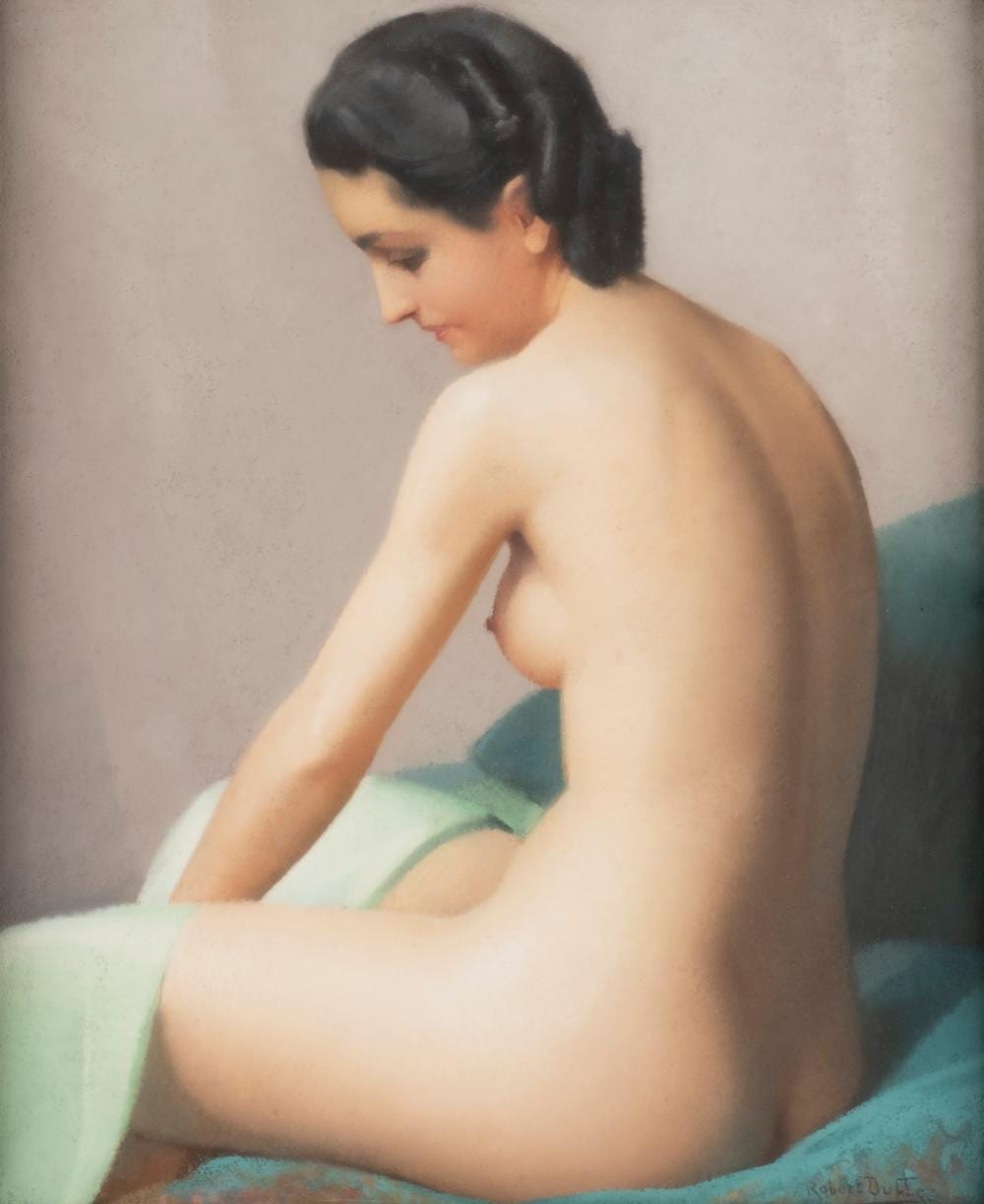 Robert Louis Raymond Duflos comparable auction result: robert louis raymond duflos femme nue assise sur un lit