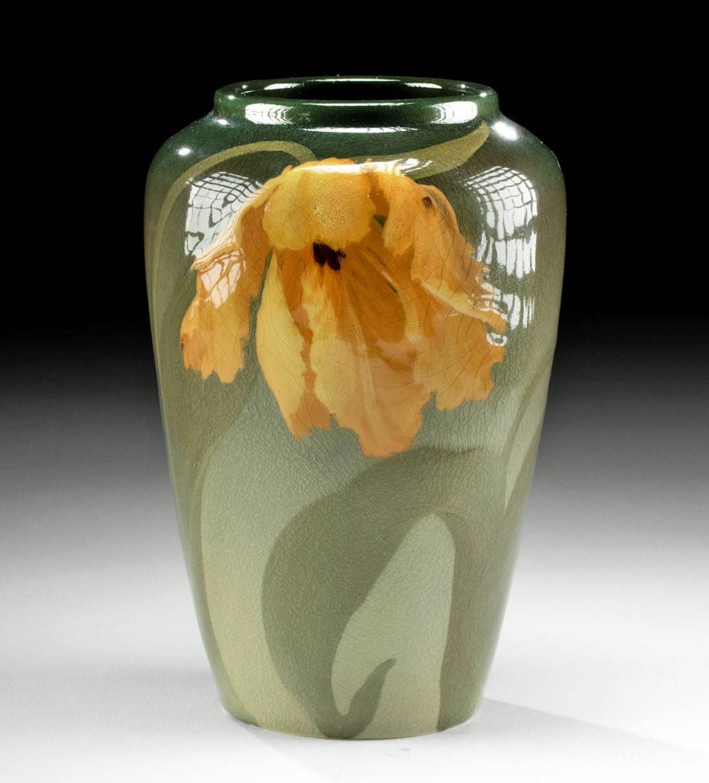 1903 Olga Reed Rookwood Pottery Vase - Iris Glaze sold by Artemis Gallery, lot 146B — auction record photograph