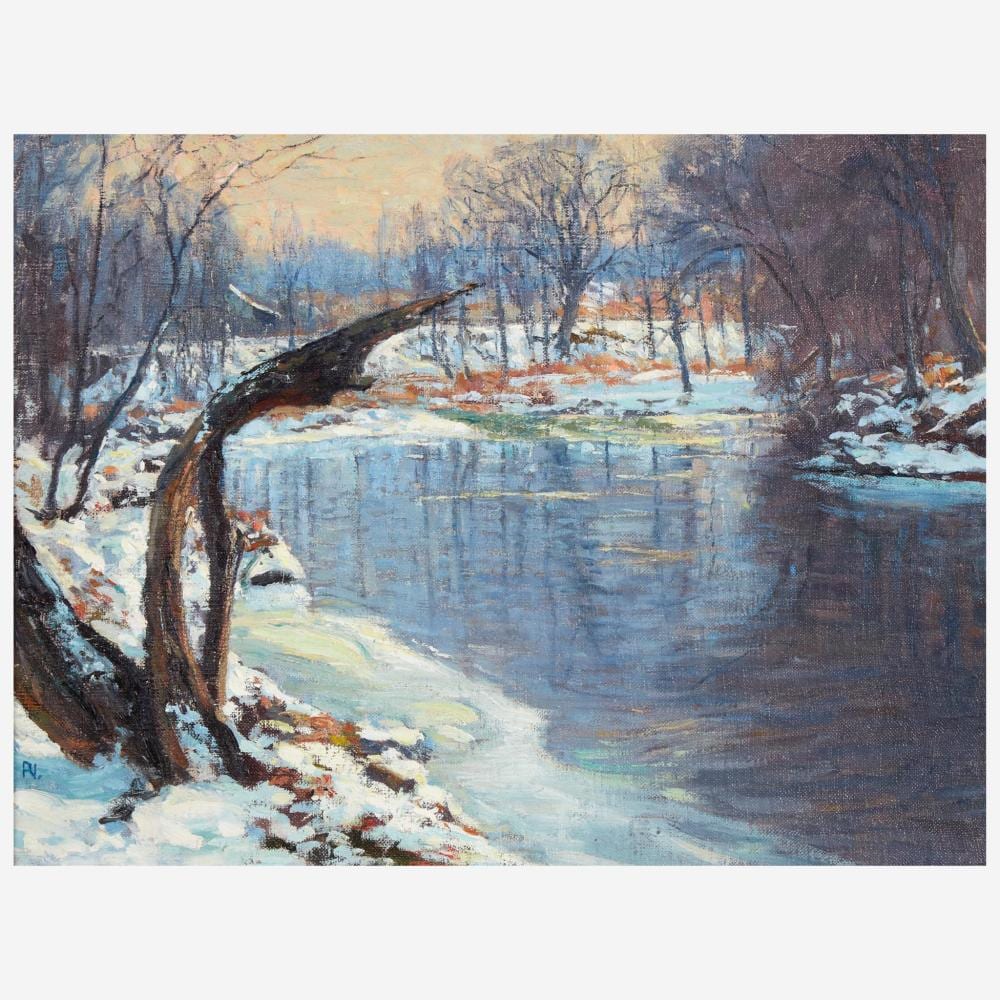 Roy Cleveland Nuse comparable auction result: roy cleveland nuse american 1885 1975 neshaminy in winter