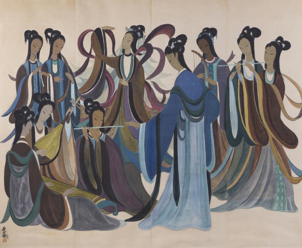 Lin Fengmian (1900-1991) Dunhuang Musicians comparable sale
