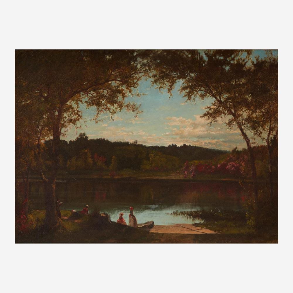 Joseph Morviller comparable auction result: joseph morviller american 1800 1870 along the riverbank
