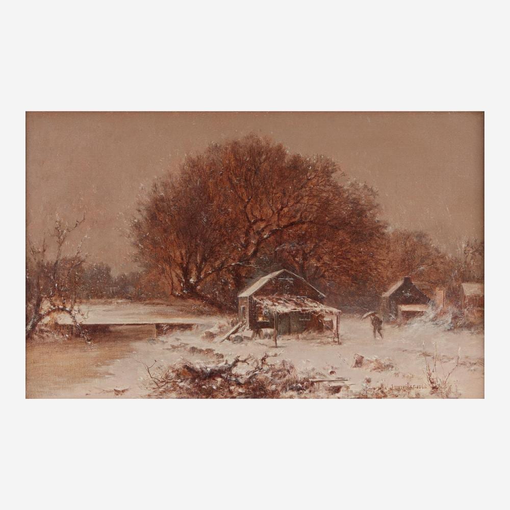 Joseph Morviller comparable auction result: joseph morviller american 1800 1870 winter scene
