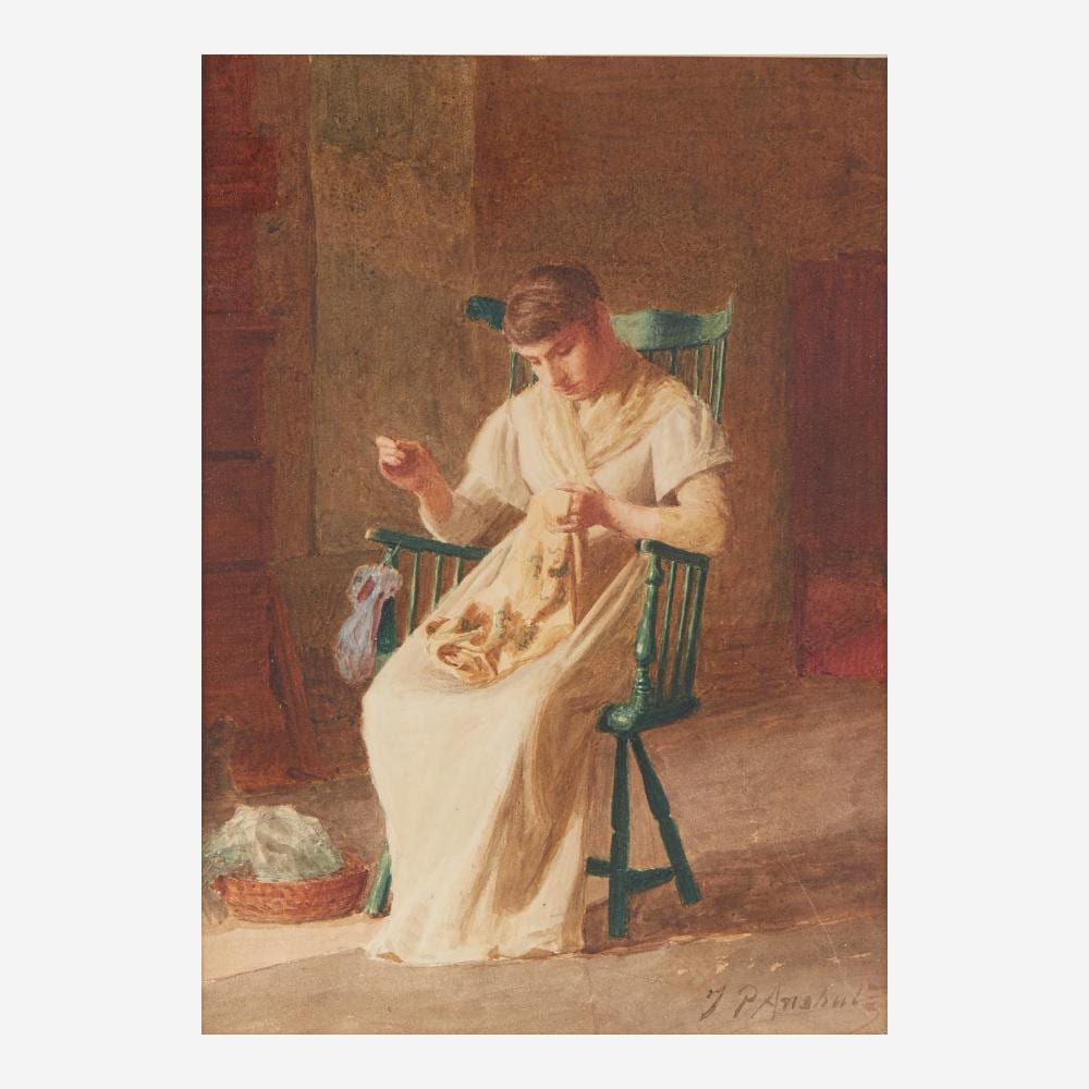 Thomas Pollock Anshutz comparable auction result: thomas anshutz american 1851 1912 woman in windsor chair