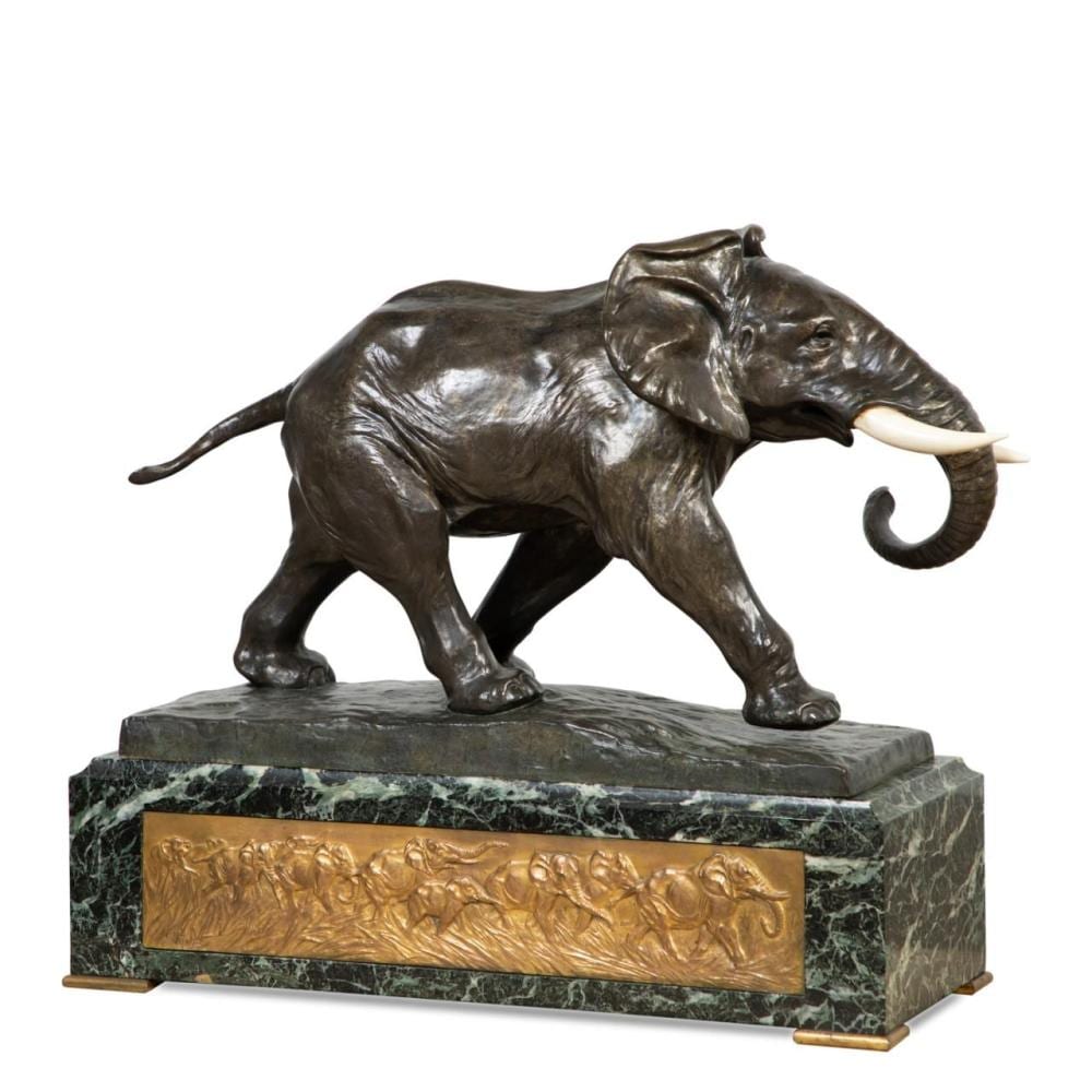 Charles Virion comparable auction result: charles virion charging bull elephant bronze