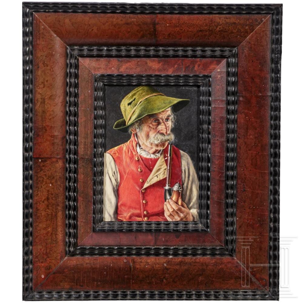 franz xaver w lfle a peasant smoking a pipe south german 1st half of the 20th century · Hermann Historica GmbH · 2022-06-20 Franz Xaver (1887) Wölfle comparable auction result: franz xaver w lfle a peasant smoking a pipe south german 1st half of the 20th century