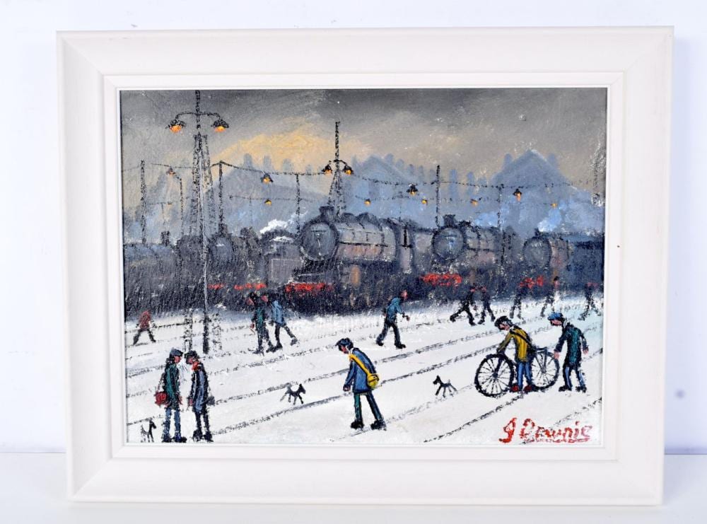 James Downie comparable auction result: james downie 20th century oil on canvas locomotive scene 48 cm x 36 cm