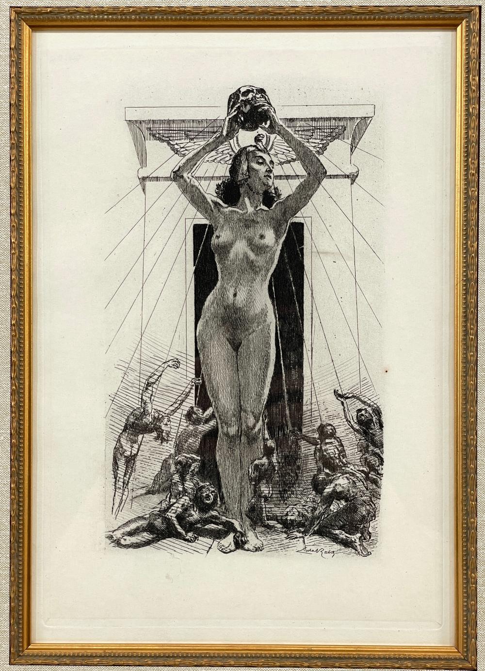 Almery Lobel-Riche comparable auction result: almery lobel riche le soleil de la mort etching w coa