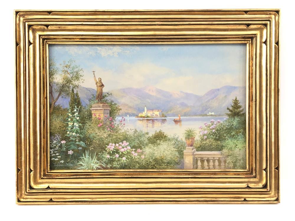 robert hollands walker lake orta original watercolor on paper · Bradford's · 2022-06-26 Robert Hollands Walker comparable auction result: robert hollands walker lake orta original watercolor on paper