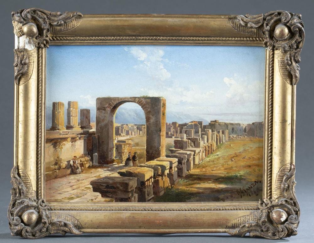 Giovanni Lanza comparable auction result: giovanni lanza ancient ruins 1860 o b
