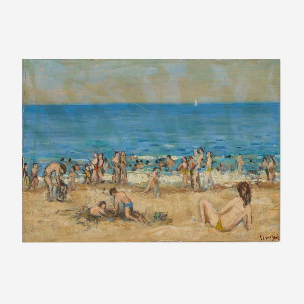 Gerald Vivian Davis comparable auction result: gerald vivian davis beach scene