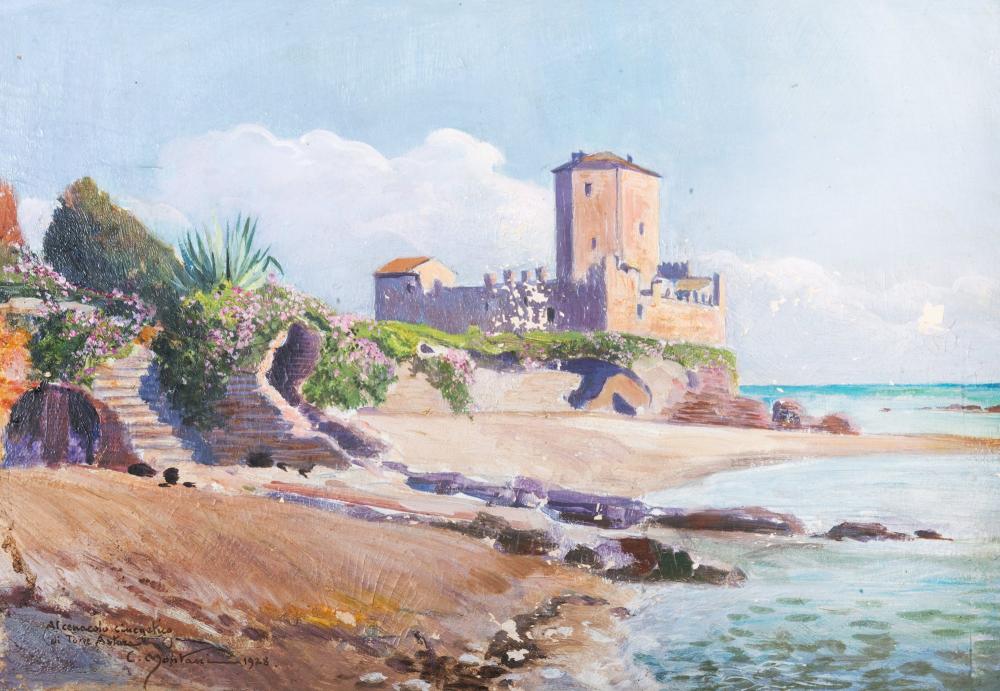 carlo montani saluzzo 1868 roma 1936 view of torre astura 1928 · Finarte · 2022-06-08 Carlo Montani comparable auction result: carlo montani saluzzo 1868 roma 1936 view of torre astura 1928