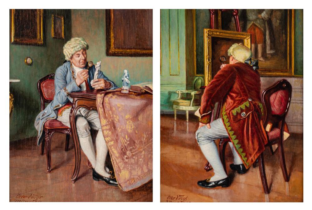 Otto Voigt comparable auction result: otto voigt 1870 1949 a pair of pendant works of art lovers oil on panel 18 x 24 cm