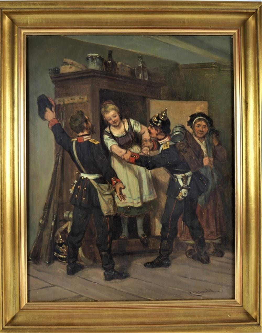 Carl Johann Arnold comparable auction result: carl johann arnold 1829 kassel 1916 jena maid and soldiers