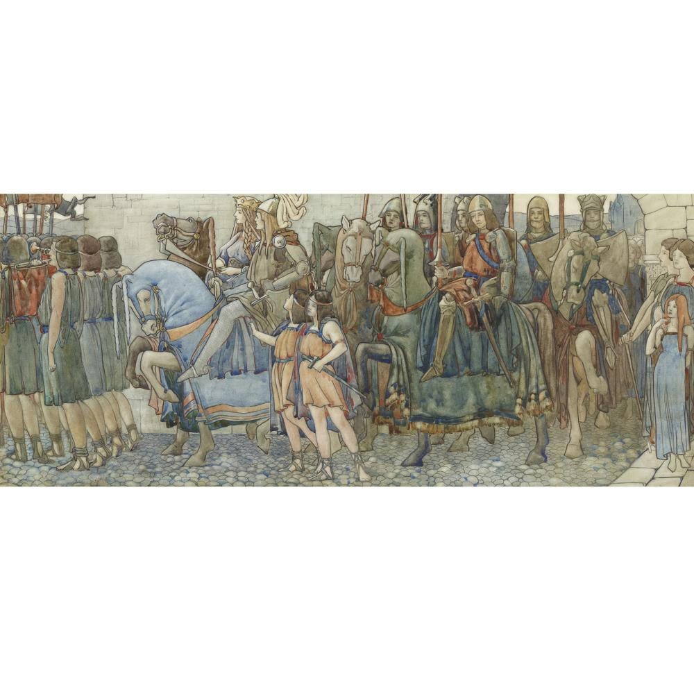 Eric Robertson comparable auction result: eric harald macbeth robertson scottish 1887 1941 queen guinevere entering the court of king arthur