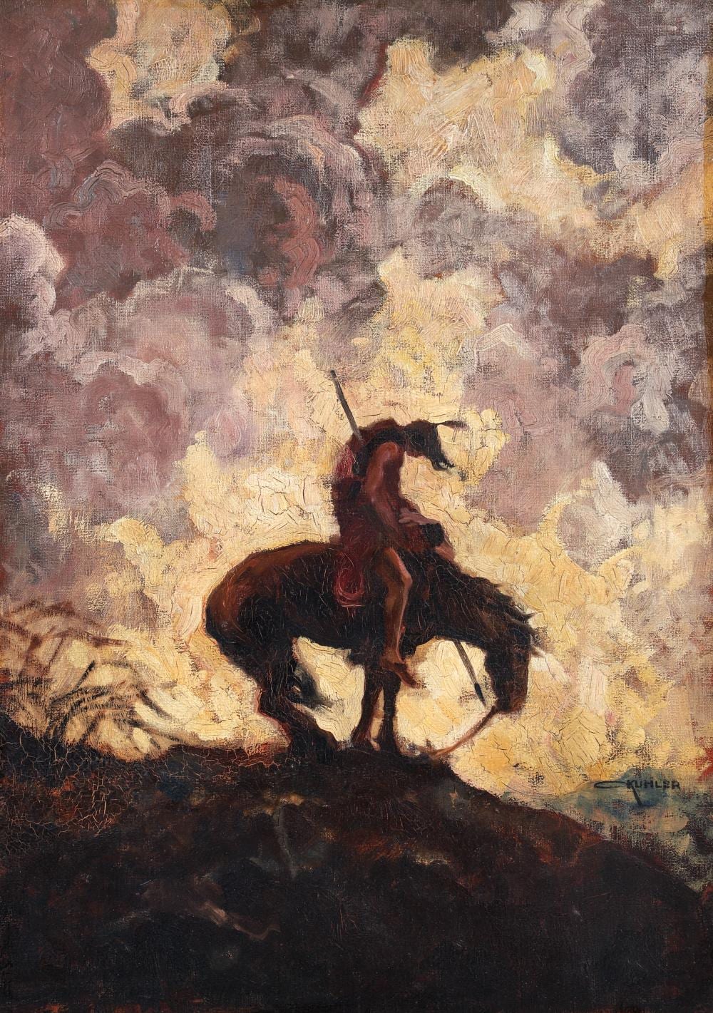 Otto Kuhler comparable auction result: otto kuhler 1930s painting end of the trail