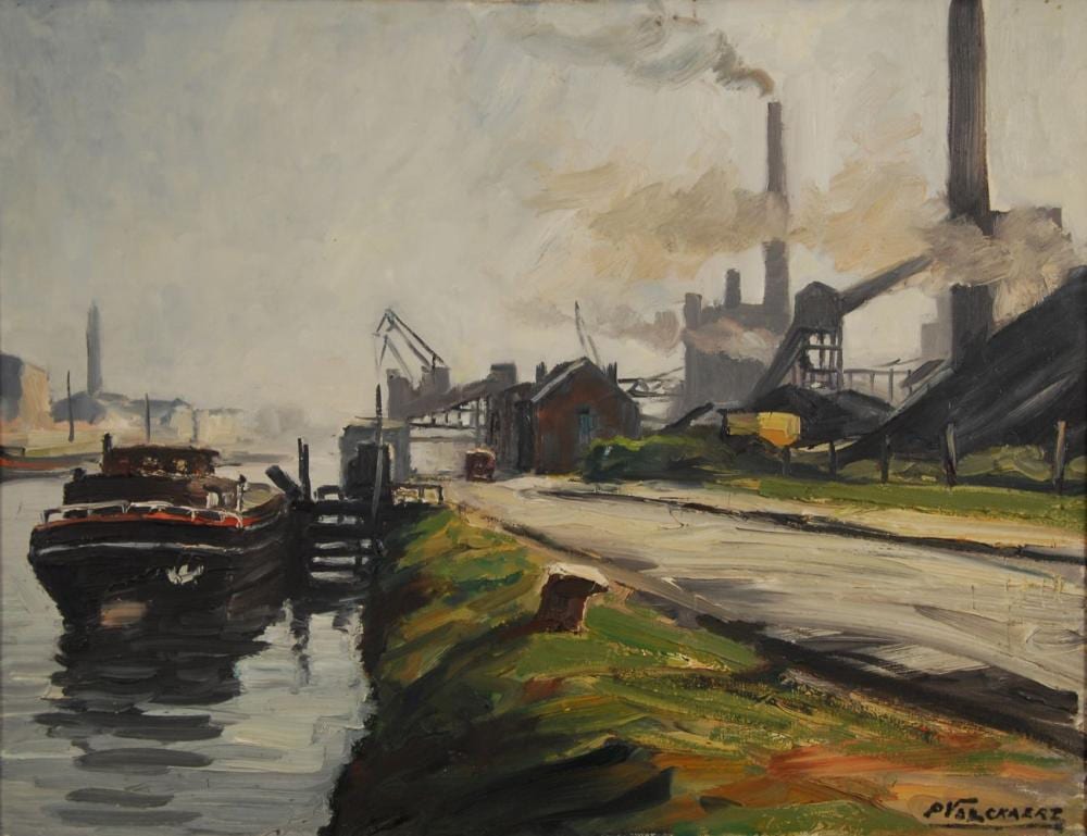 Piet Volckaert comparable auction result: piet volckaert 1902 1973 view of a channel in brussels