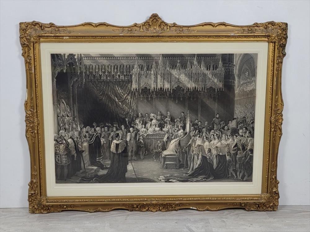 Henry Thomas Ryall comparable auction result: coronation of queen victoria steel engraving print by henry thomas ryall