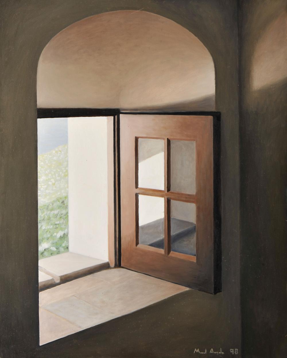 Manuel Amado comparable auction result: manuel amado 1938 2019 o conventinho da arr bida janela ii oil on canvas signed and dated 1