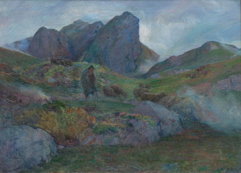 Abraham Hermanjat comparable auction result: abraham hermanjat 1862 1932 pastorale dans la r gion du mouveran huile