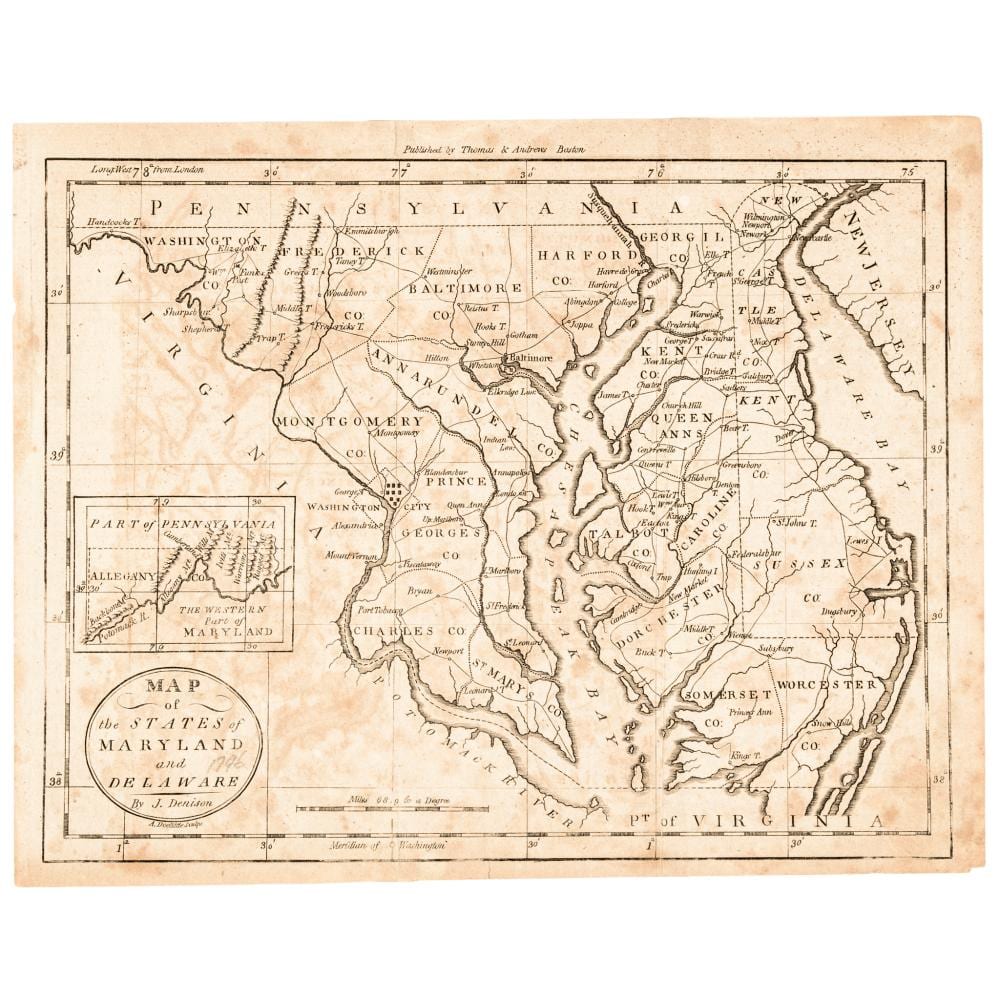 Amos Doolittle comparable auction result: amos doolittle a k a paul revere of conn engraved map of maryland and delaware
