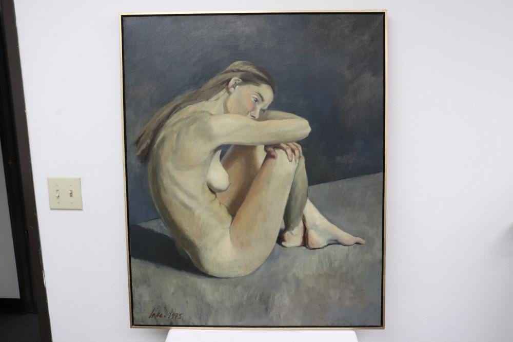 Randall Lake comparable auction result: large oil on canvas nude by randall lake