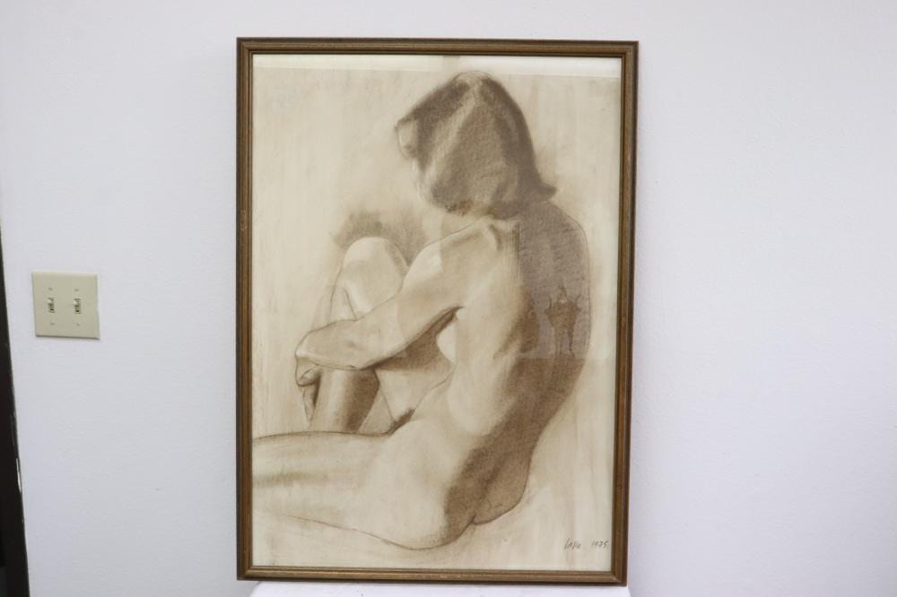 Randall Lake comparable auction result: large pencil on paper drawing by randall lake