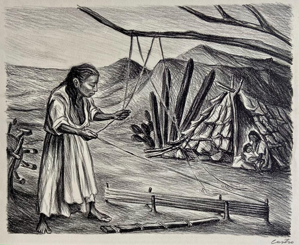 Fernando Castro Pacheco comparable auction result: fernando castro pacheco mexican 1918 2013 working with ixtle signed 1946