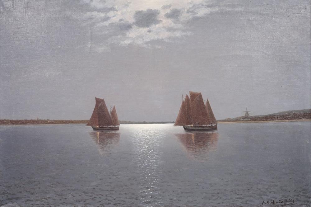 alexander reich staffelstein segelboote vor der holl ndischen k ste im mondschein wohl um 1920 · Schmidt Kunstauktionen Dresden OHG · 2022-06-18 A. Reich Staffelstein comparable auction result: alexander reich staffelstein segelboote vor der holl ndischen k ste im mondschein wohl um 1920