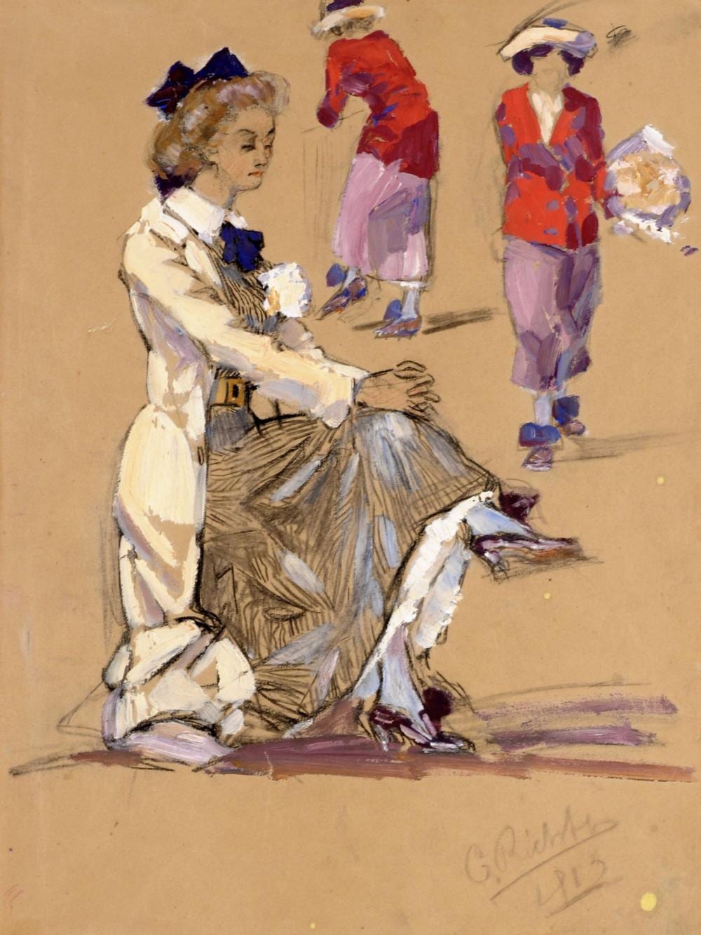 georg richter l nitz studienblatt mit sitzender dame 1912 · Schmidt Kunstauktionen Dresden OHG · 2022-06-18 Georg Richter-Lößnitz comparable auction result: georg richter l nitz studienblatt mit sitzender dame 1912