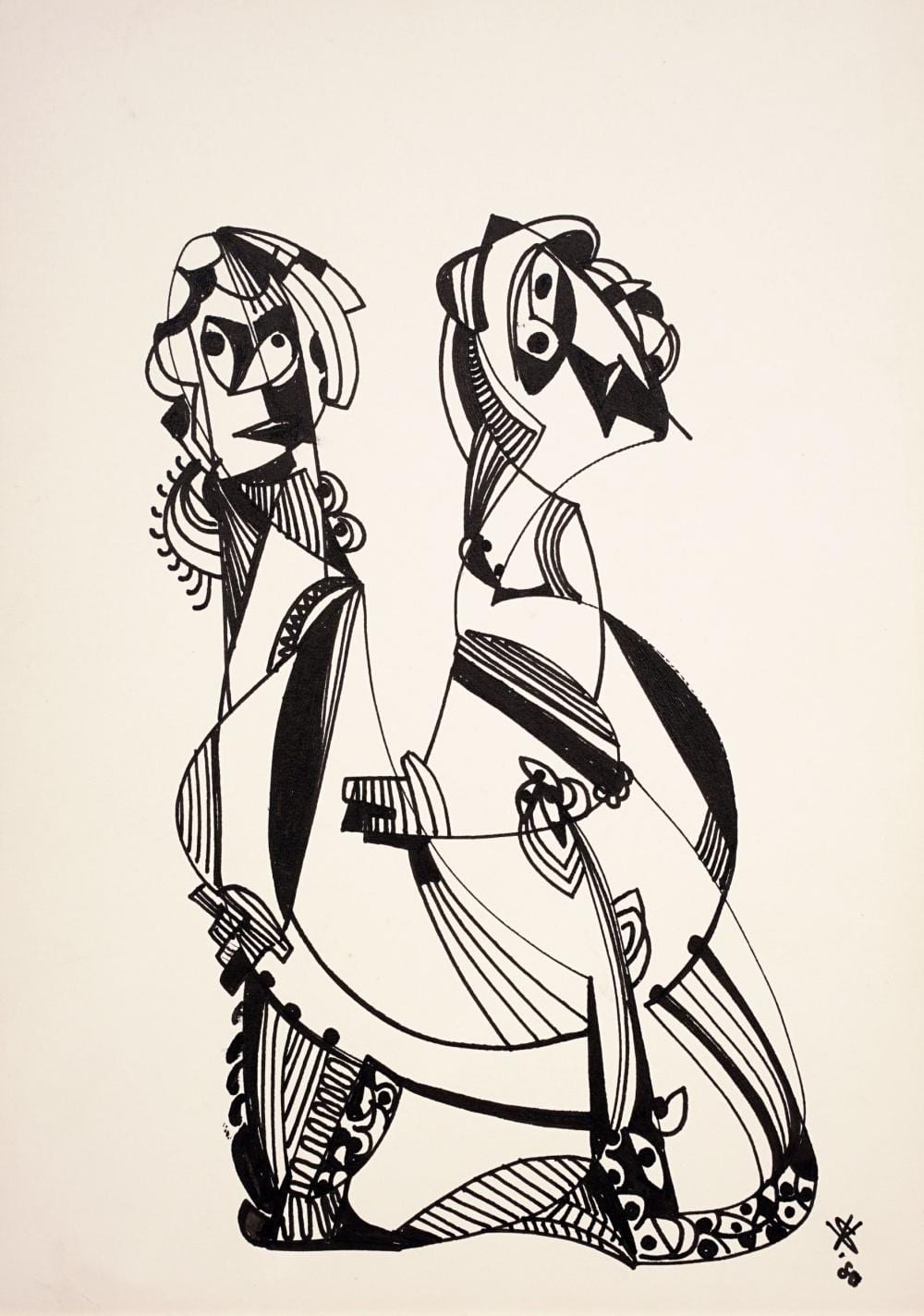 Susanne Voigt comparable auction result: susanne voigt zwei fig rliche darstellungen und drei kompositionen 1980 1991