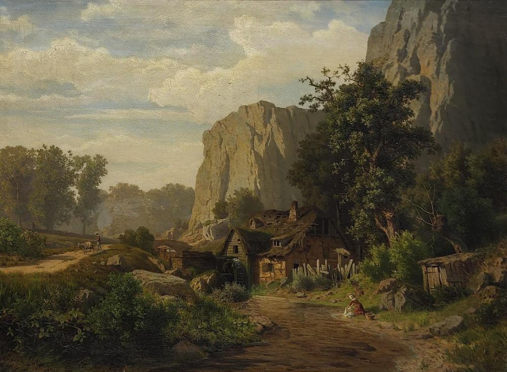 Joseph Jansen comparable auction result: joseph jansen 1829 1905 oil on canvas village