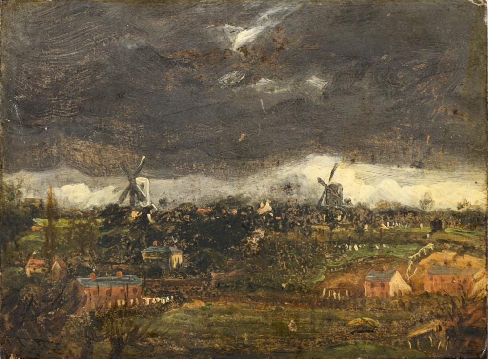 CONSTABLE, JOHN SUCCESSION. LANDSCAPE UNDER A STORMY SKY. sold by Auktionshaus Wendl, lot 3032 — auction record photograph