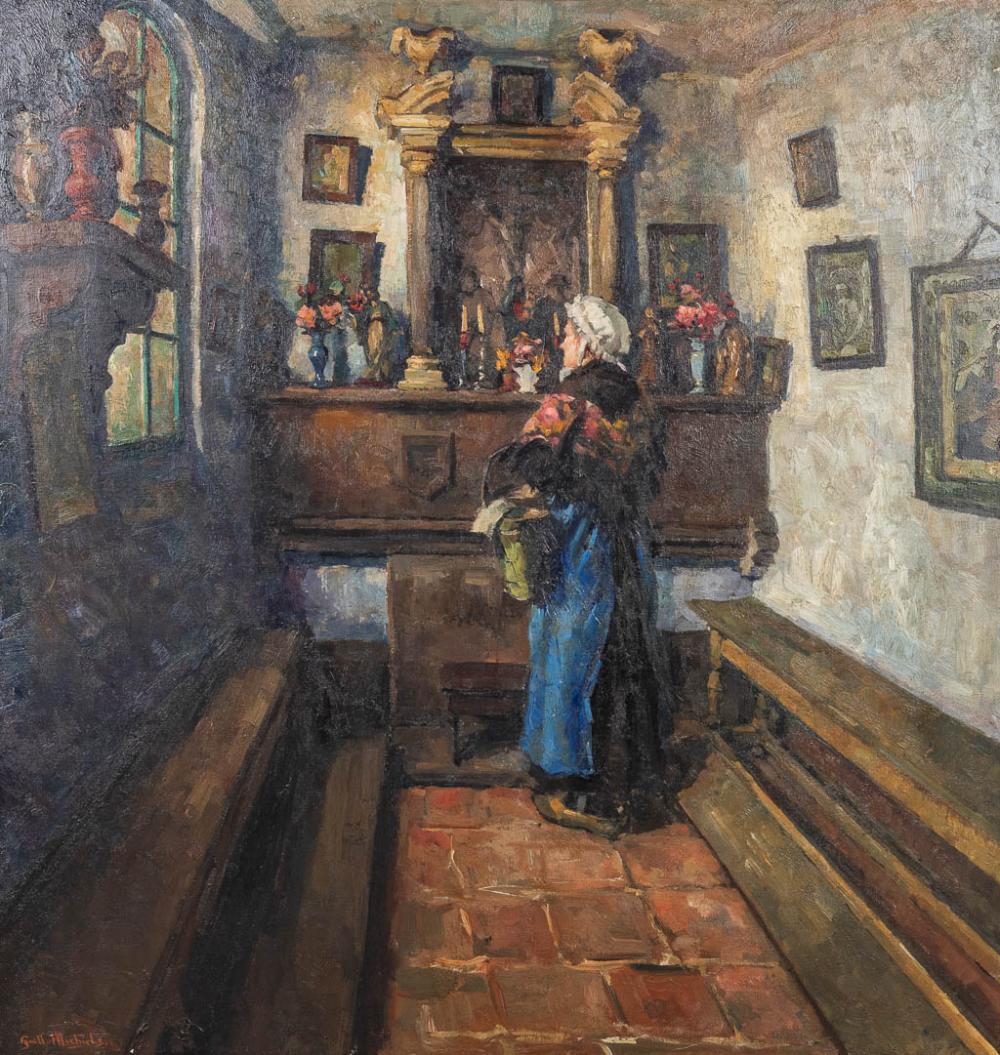 Guillaume (1909) Michiels comparable auction result: guillaume michiels 1909 1997 the chapel interior a painting oil on canvas w 114 x h 119 cm