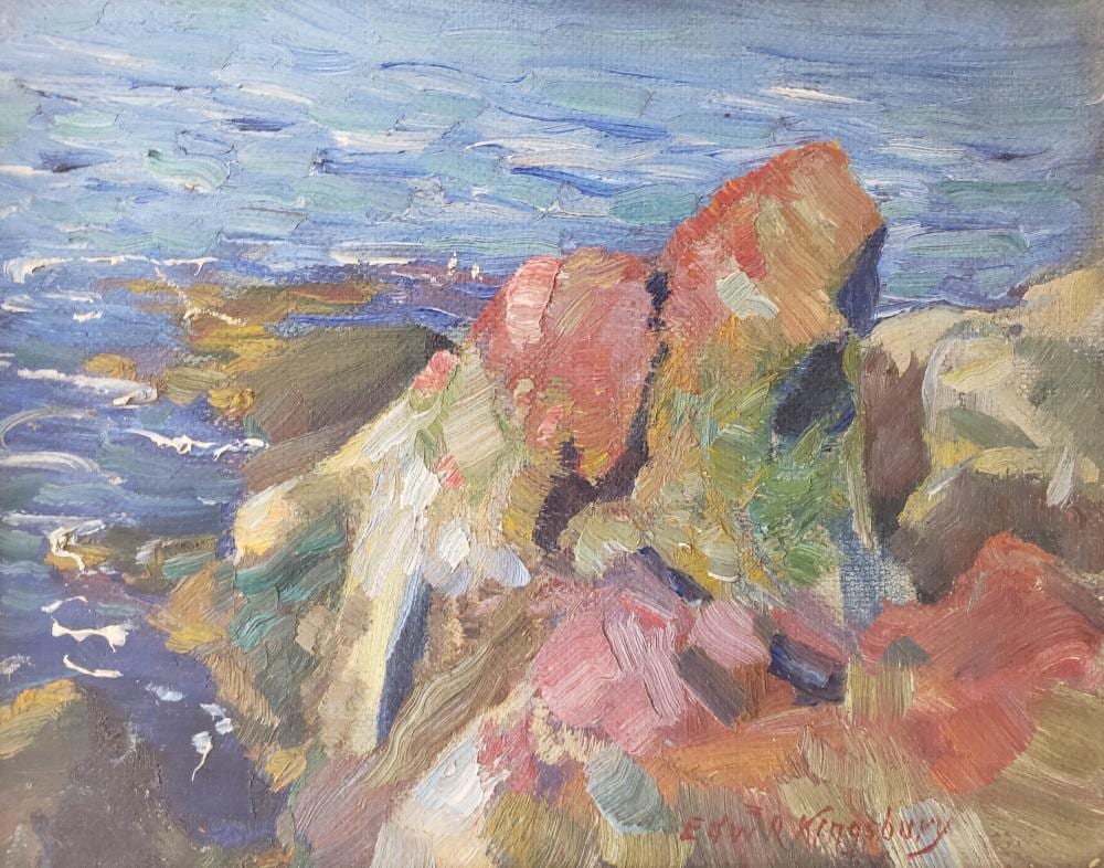 Edward Reynolds Kingsbury comparable auction result: edward reynolds kingsbury oil on board seascape on the maine coast