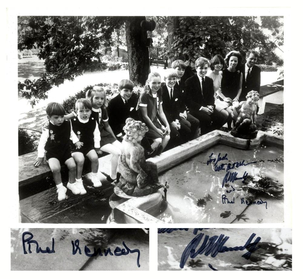 robert kennedy signed family photo ca 1966 · University Archives · 2022-06-22 Robert Kennedy comparable auction result: robert kennedy signed family photo ca 1966