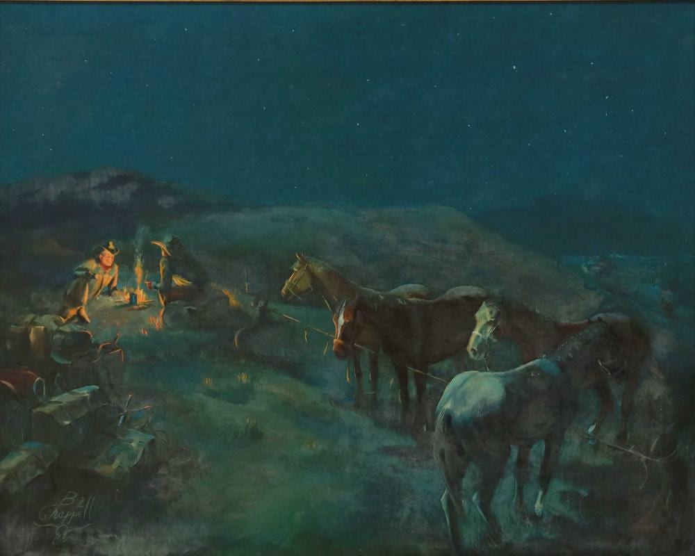 Bill Chappell comparable auction result: bill chappell tx 1919 2010 night cap 24 x 30