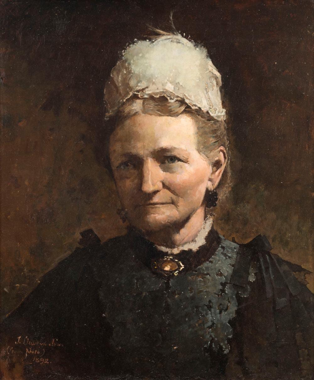 john llewellyn jones 1866 1927 portrait of a lady oil on canvas signed and endorsed from photo j llewellyn jones 1892 at lower left 61 x 50cm · Leski Auctions Pty Ltd · 2022-06-26 J. Llewellyn Jones comparable auction result: john llewellyn jones 1866 1927 portrait of a lady oil on canvas signed and endorsed from photo j llewellyn jones 1892 at lower left 61 x 50cm