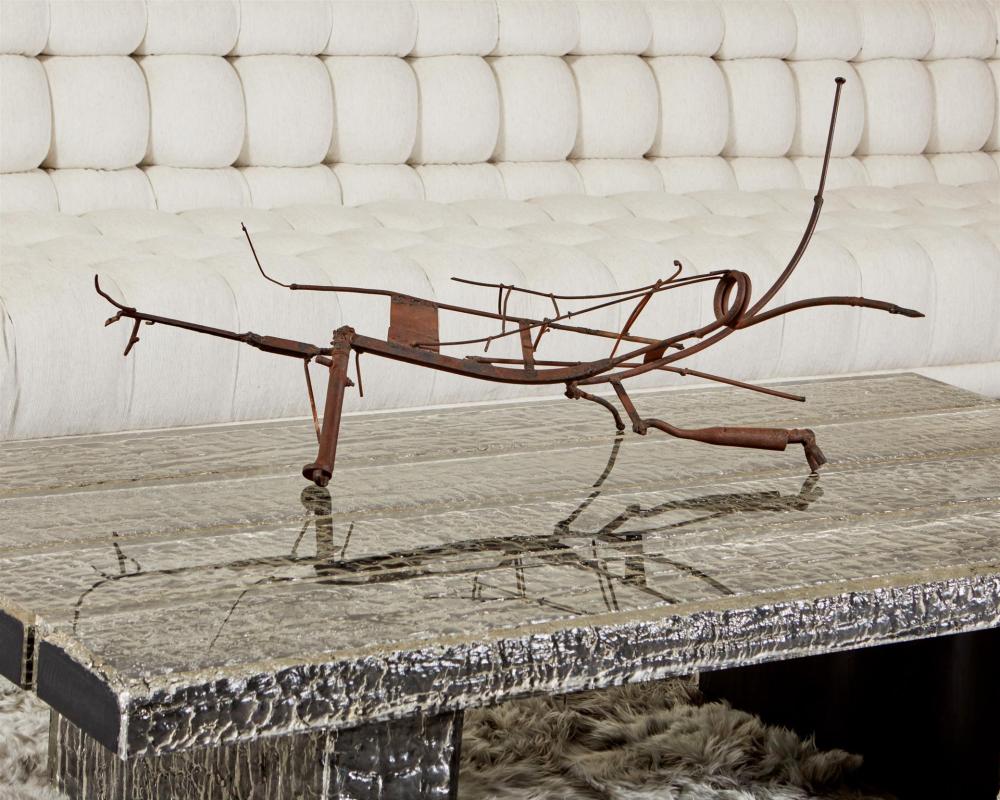 Richard Diebenkorn, (1922-1993, American), Untitled, circa 1951, Welded scrap iron, 20.5” H x 41” W x 29” D sold by John Moran Auctioneers, lot 86 — auction record photograph