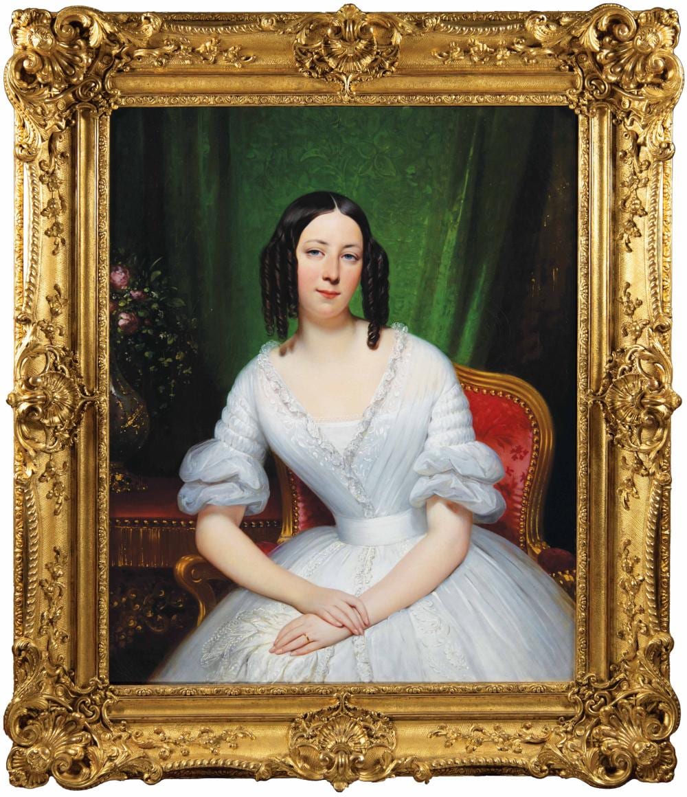 joseph d sir court 1797 1865 portrait de jeune femme la robe blanche louise marie el onore pou · Osenat · 2022-06-19 Joseph Désiré Court comparable auction result: joseph d sir court 1797 1865 portrait de jeune femme la robe blanche louise marie el onore pou