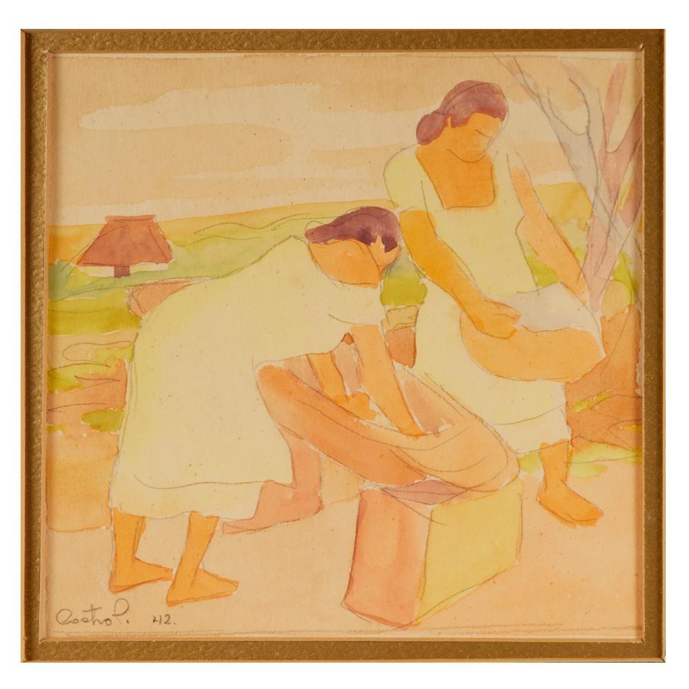 Fernando Castro Pacheco comparable auction result: fernando castro pacheco attrib watercolor