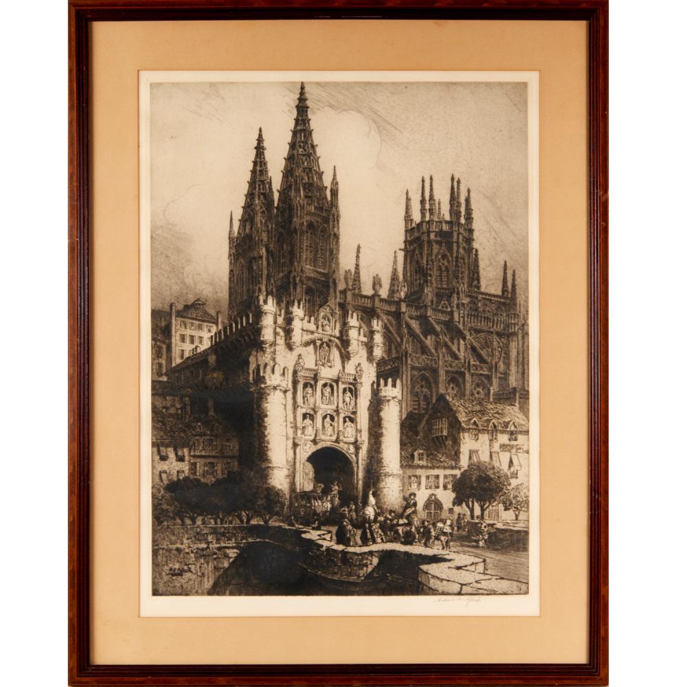 Andrew Fairbairn Affleck comparable auction result: andrew f affleck large etching