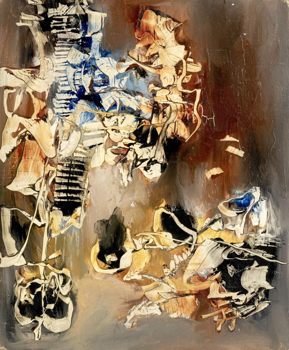 Alfred Lenica comparable auction result: alfred lenica 1899 1977 abstraction 1960 huile sur carton sign e dat e et situ e gen ve au verso 46x38 cm