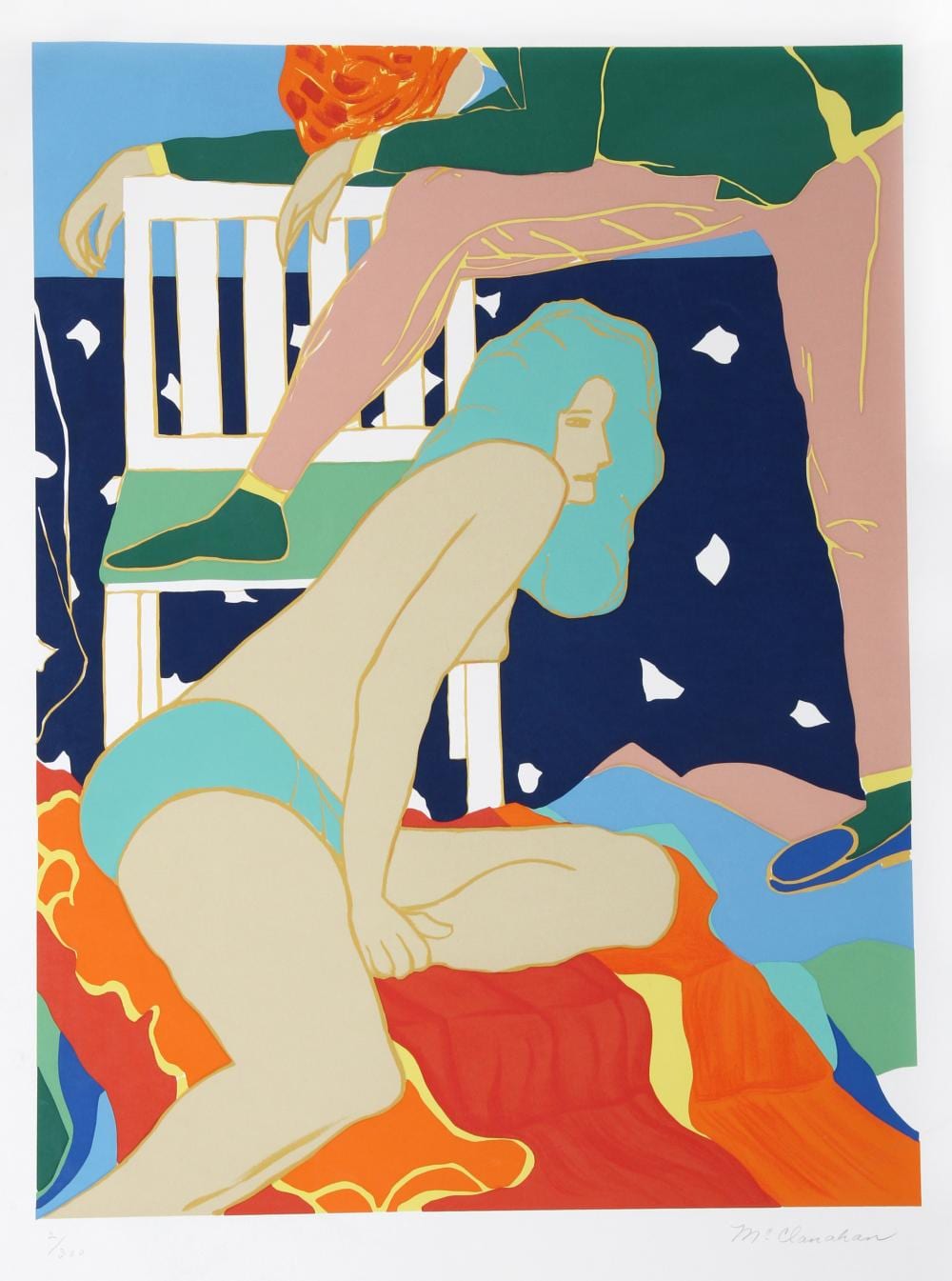 Marion McClanahan comparable auction result: marion mcclanahan ladder girl screenprint