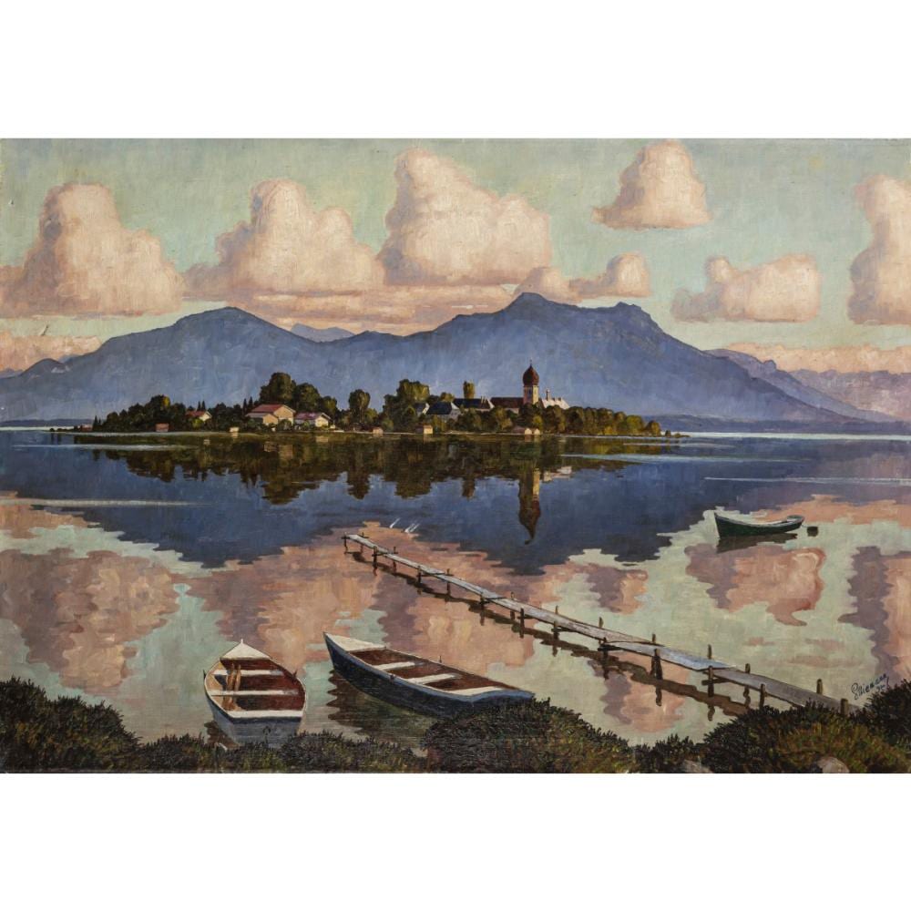 Gottfried Niemann comparable auction result: gottfried niemann 1882 berlin 1945 picher die fraueninsel im chiemsee 1934
