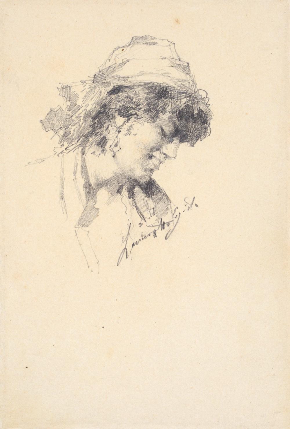 Egisto Lancerotto comparable auction result: egisto lancerotto venezia 1847 1916 profilo di donna
