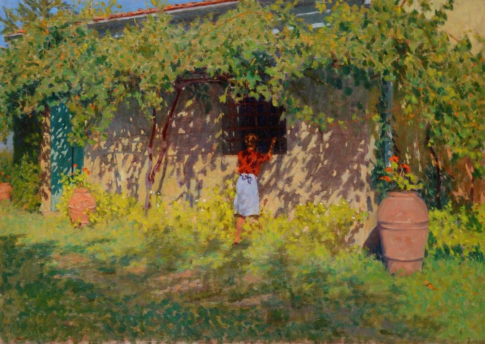 Giorgio Kienerk comparable auction result: giorgio kienerk firenze 1869 fauglia 1948 sotto la pergola d uva fauglia 1942